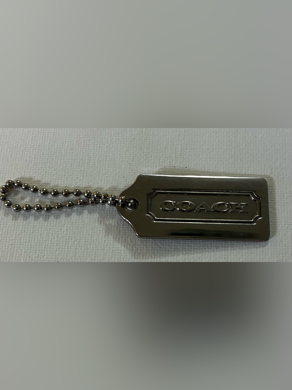 Vintage Coach Hangtag Silver Tone
Metal Ball Chain hang Tag Rare @2”